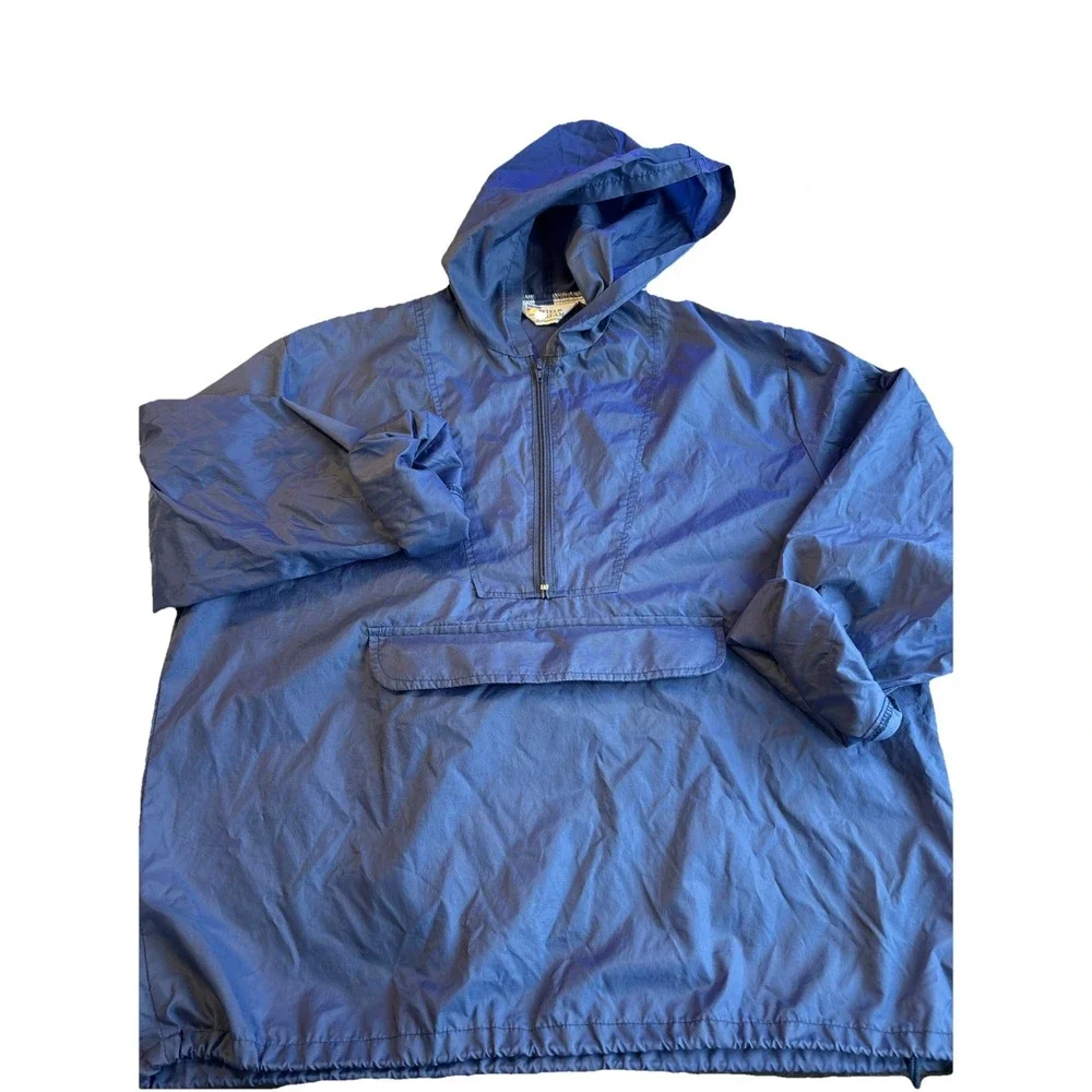 Vintage 70s FIELD AND STREAM Anorak Windbreaker Navy Men's LARGE‎